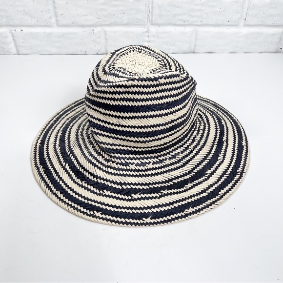 WYETH Paper Hat | black & ivory/tan striped main image 4